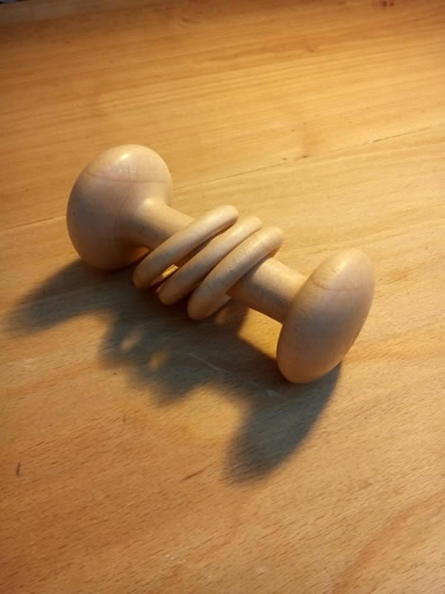 I made this rattle for a friends baby, though it is also quite satisfying for percussion. Sycamore